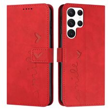 Per Samsung Galaxy S22 Ultra Skin Feel Telefth Pelle Telefono Custodia (Red)