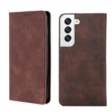 Per Samsung Galaxy S22 5G SHEAD MAGNETIC Orizzontale Flip Leather Case (marrone scuro)