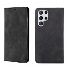 Per Samsung Galaxy S22 Ultra 5G Skin Feel Magnetic Orizzontal Flip Leather Case (nero)
