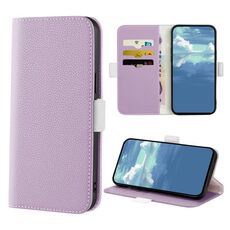 Per Samsung Galaxy S22 Ultra 5G Candy Color Litchi Texture Incelt Leather Case (Purple Light)