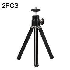 2pcs Projector Stand Phone Desktop Mini Tripode telescopico Metal Telescopic, stile: 2 sezioni (nero)