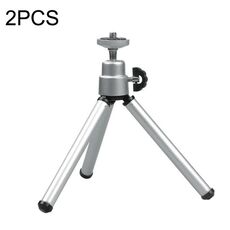 2pcs Projector Stand Desktop Mini Tripode telescopico Metal Telescopic, stile: 2 sezioni (argento)