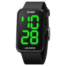 SKMEI 1873 Orologio elettronico a LED impermeabile per cinturino PU (nero)