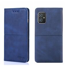 Per Asus Zenfone 8 zs590ks texture mucca magnetica flip orizzontale in pelle (blu)
