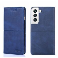Per Samsung Galaxy S22+ Cow Texture Magnetic Orizzontale Flip Leather Case (blu)
