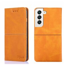 Per Samsung Galaxy S22+ Cow Texture Magnetic Orizzontale Flip Pelle Telefono (marrone chiaro)