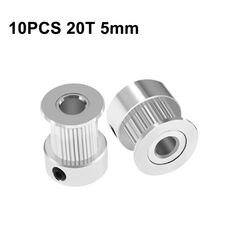 10 pezzi GT2 GT2 Stampante 3D Sincrona Transmissione Pulley in pelle, Specifiche: 20 denti 5 mm