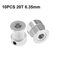 10 pezzi GT2 GT2 Stampante 3D Sincrona Transmissione Pulley in pelle, Specifiche: 20 denti 6,35 mm