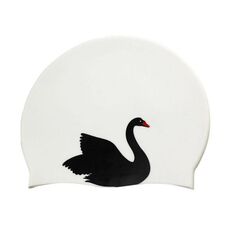 Hy08 Custom Cartone Stamping Silicone Swimming Cap, Spec: Black Swan