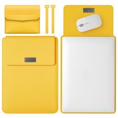 Borsa per computer in pelle leggera e leggera e portatile, dimensioni: 11/12 pollici (giallo)