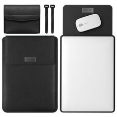 Borsa per computer in pelle leggera e leggera e portatile, dimensioni: 11/12 pollici (nero)