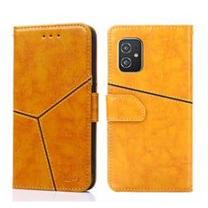 Per Asus Zenfone 8 zs590ks cucitura geometrica Custodia per telefono a flip orizzontale (giallo)