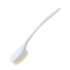 Manico lungo la spazzola da bagno morbido per i capelli nylon per massaggio (bianco)