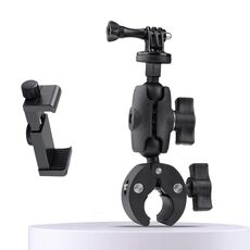 360 rotazione regolabile moto per moto per motociclisti regolabile con morsetto telefonico (nero)