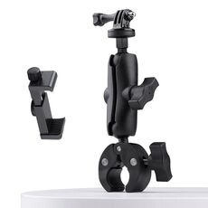 Versione estesa 360 Ruota Azione regolabile Azione Bike MOTORCYPER HOUMPHBAR Porta del manubrio con morsetto telefonico (nero)