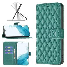 Per Samsung Galaxy S22 Plus 5G Diamond Lattice Wallet Flip Phone Case (verde)