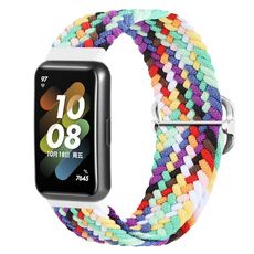Per Huawei Band 7 Nylon Braidd Buckle Watch Band (Colorful)