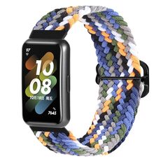 Per Huawei Band 7 Nylon Braidd Buckle Watch Band (colorato denim)