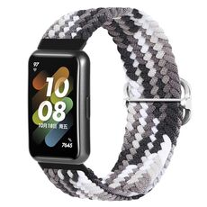 Per Huawei Band 7 Nylon Braidd Buckle Watch Band (colorato nero)