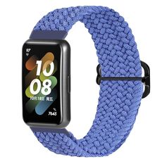 Per Huawei Band 7 Nylon Braidd Buckle Watch Band (Blue)