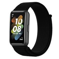 Per Huawei Band 7 Nylon Loop Buckle Watch Band (scuro nero)