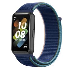Per Huawei Band 7 Nylon Loop Buckle Watch Band (Dark Navy Blue)