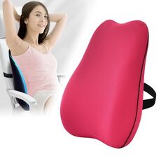 Cuscino di cuscino in memory foam di Office Cuscino di supporto lombare (rosso rosa)