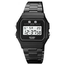 Skmei 1952 Specchio resina ABS Case Elettronica impermeabile (cintura in acciaio nero)