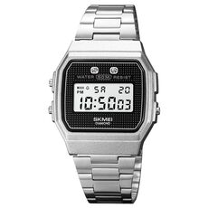 SKMEI 1952 Specchio in resina Case ABS Waterproof Electronic Orologio (cintura in acciaio d'argento)