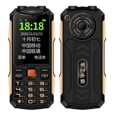 K1 Triple prova di telefono anziano, Dust a prova di shock impermeabile, batteria da 4800 mAh, 2,4 pollici, 21 tasti, Bluetooth, torcia LED, FM, SOS, Dual SIM, Network: 2G (Black)