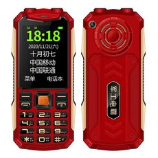 K1 Triple prova di telefono anziano, Dust a prova di shock impermeabile, batteria da 4800 mAh, 2,4 pollici, 21 tasti, Bluetooth, torcia a LED, FM, SOS, Dual SIM, Network: 2G (Red)
