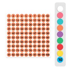 100 PCS Vestiti Calzature Dimensioni Numero Etichetta Adesiva, Consegna Colore Casuale, Diametro: 10mm