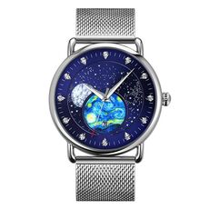Skmei 9283 Orologio in quarzo in vetro in acciaio inossidabile, forma: cintura in acciaio (blu)
