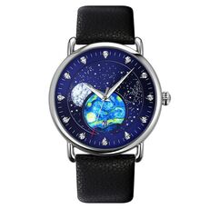 Skmei 9283 Orologio in quarzo in vetro in acciaio inossidabile, forma: cintura in pelle (blu)