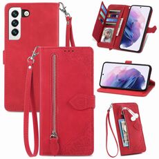 Per Samsung Galaxy S22+ 5G Custodia per il telefono in pelle sfollata figo (rosso)