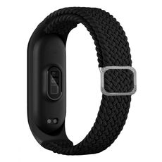 Per Xiaomi Mi Band 7 Banda di orologi per elasticità intrecciata in nylon regolabile (nero)