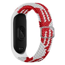 Per la banda di elasticità intrecciata intrecciata in nylon regolabile in nylon Xiaomi Mi (rosso bianco)