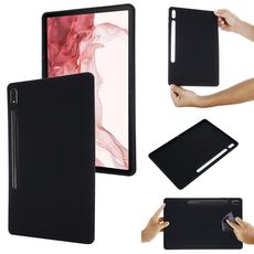 Per Samsung Galaxy Tab S8+/Tab S7+/Tab S7 Fe Fe Pure Color Liquid Silicone Shock Affronta Copertura Full Coverge Case (Nero)