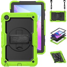 Per Lenovo Tab M10 Plus 10.6 3 ° Gen 2022 Silicone + PC Case di compresse (nero + Greentro giallo)
