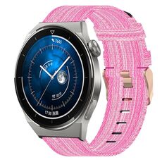 Per Huawei Watch GT3 Pro 46mm 22mm Nylon Woven Watch Band (Pink)