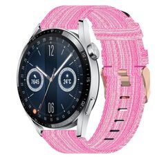 Per Huawei Watch GT3 46mm 22mm Nylon Woven Watch Band (Pink)