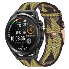 Per Huawei Watch GT Runner 22mm Nylon Woven Watch Band (Yellow)