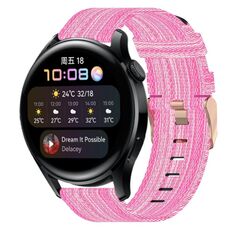 Per Huawei Watch 3 22mm Nylon Woven Watch Band (Pink)