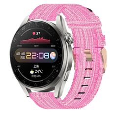 Per Huawei Watch 3 Pro 22mm Nylon Woven Watch Band (Pink)