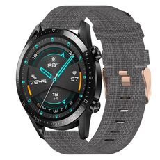 Per Huawei GT2 46mm 22mm Nylon Woven Watch Band (grigio scuro)