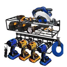 Rack per archiviazione per trapano portatile montato a parete, specifica: set completo