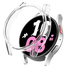 Per Samsung Galaxy Watch 5 44 mm Custodia protettiva per PC scavata a metà copertura (bianco trasparente)