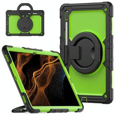 Per Samsung Galaxy Tab S8 Ultra Supporto per bracciale in silicone + Custodia per tablet PC (giallo verde)