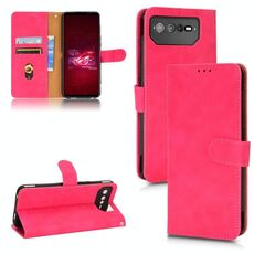 Per Asus ROG Phone 6 Custodia per cellulare magnetica in pelle con vibrazione (rosa rossa)