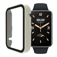 Per Xiaomi Mi Band 7 Pro PC + cassa dell'orologio integrata in vetro temperato (bianco avorio)